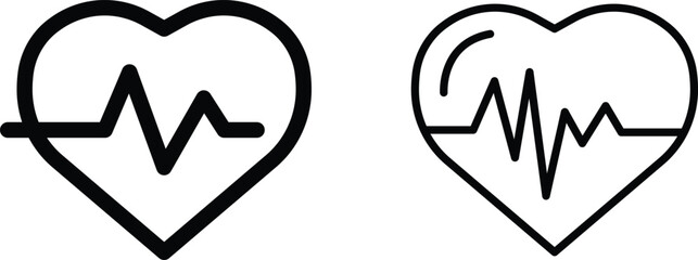 Heart Pulse Icon Vector Health Medical Cardiology Symbol