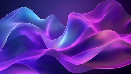 Abstract background with neon purple and blue waves, glowing design for presentation or poster.