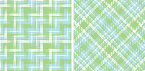 Spring Seamless Tartan featuring Pastel Off White and Warm Pale Sky Blue Fabric Design