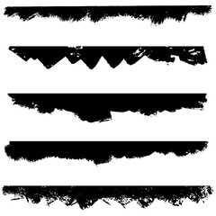 Collection of detailed grunge ink borders
