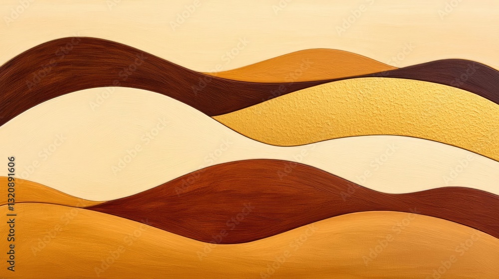 Poster abstract landscape background idea. abstract waves in warm colors create a soothing visual landscape