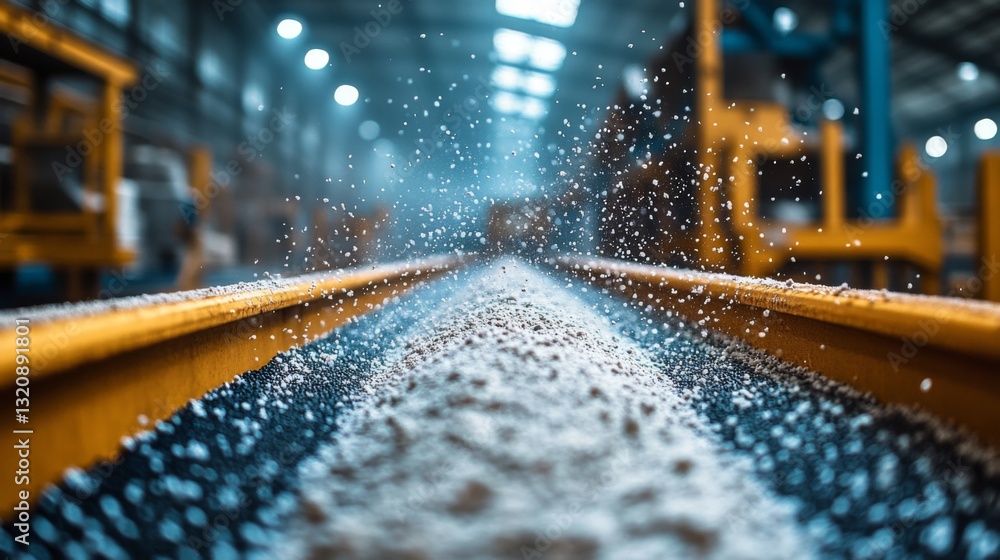 Aufkleber a conveyor system efficiently moves fine particles through a manufacturing facility, showcasing the 