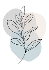 Hand drawn Scandi style floral wall art design 