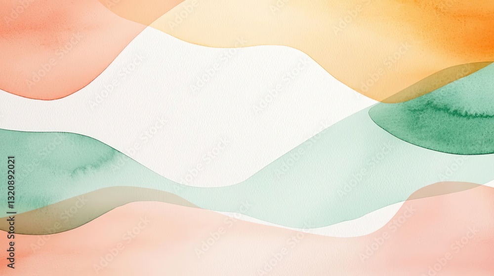 Aufkleber Digital watercolor painting abstract background idea. Abstract representation of harmonious colors symbolizing unity and diversity.