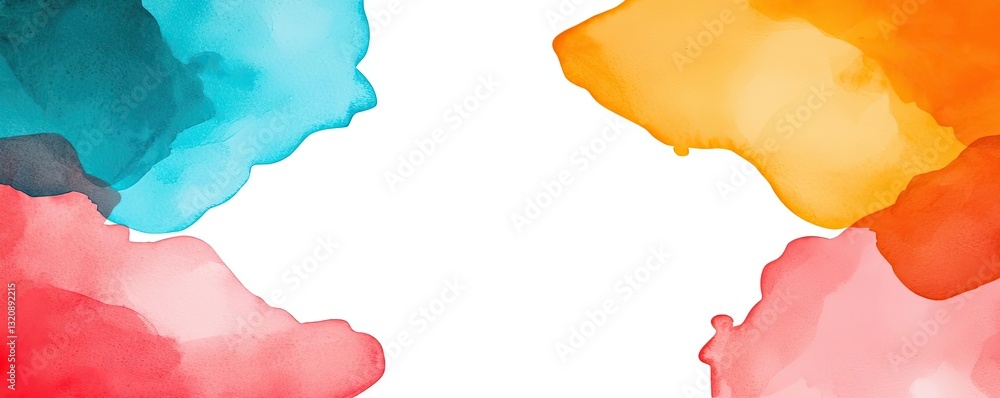 Aufkleber digital watercolor painting abstract background idea. a vibrant watercolor background with colorful 