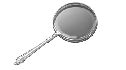 magnifying glass on white background
