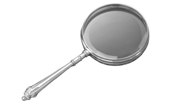 magnifying glass on white background