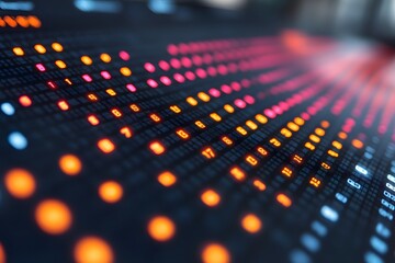 Abstract Digital Data Visualization with Glowing LED Lights for Tech Design