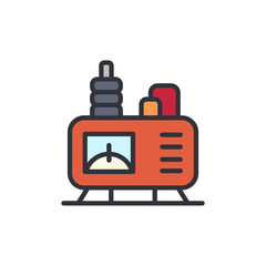 Air compressor colored icons, minimalist vector illustration ,simple transparent graphic element .Isolated on white background