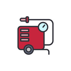 Air compressor colored icons, minimalist vector illustration ,simple transparent graphic element .Isolated on white background