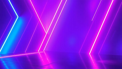 A futuristic neon abstract background with glowing lines, deep purples and blues, and a cyberpunk atmosphere. Light trails and soft reflections add depth and mystery.