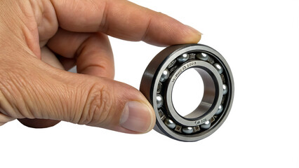 High-Quality Ball Bearing Held by Hand &ndash; Isolated on White Background as Transparent. PNG. AI GENERATED