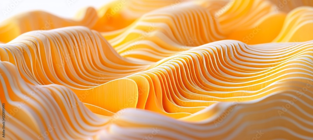 Poster abstract background flowing stream of orange waves. technology, future wallpaper - 3d rendering