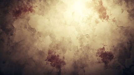 Warm golden light illuminates textured brown grunge wall. AI Generated