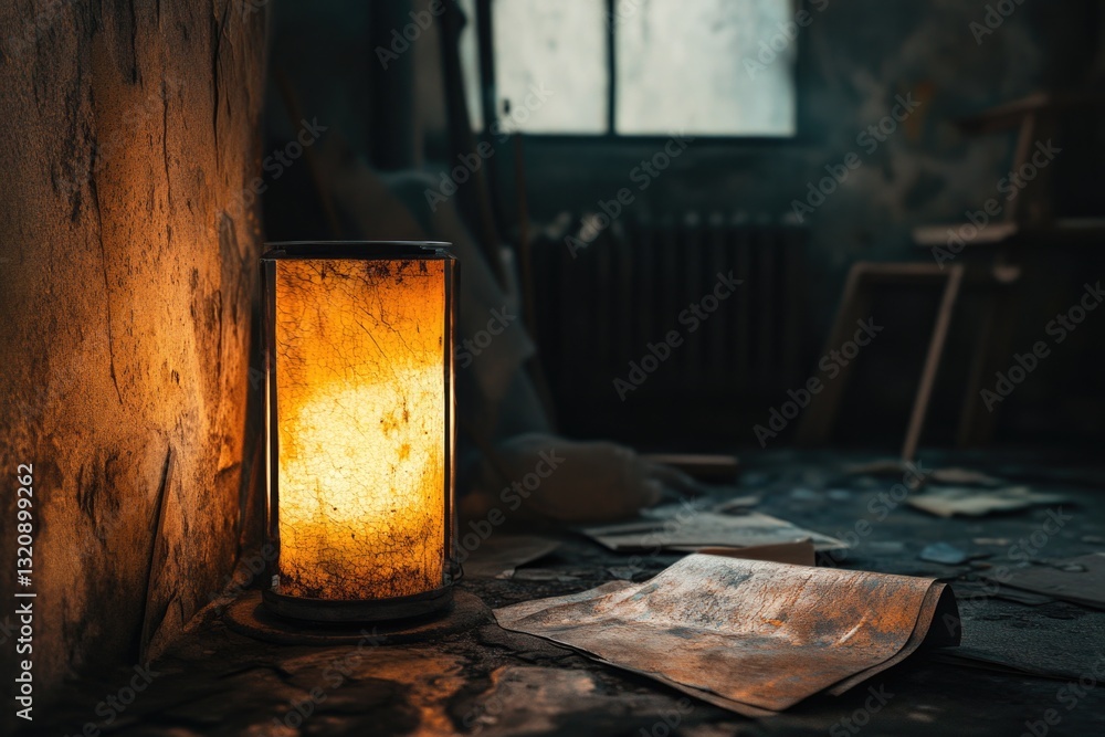 Poster A single light source sits on a table