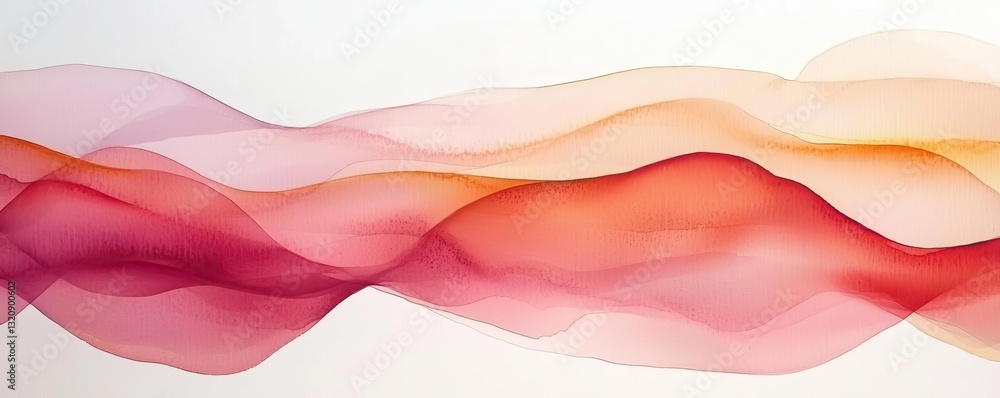 Aufkleber Digital watercolor painting abstract background idea. Abstract colorful waves create a smooth and flowing visual effect.