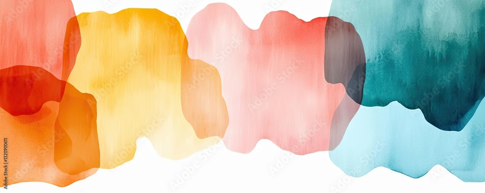Poster Digital watercolor painting abstract background idea. Vibrant watercolor background with soft flowing colors for artistic projects.
