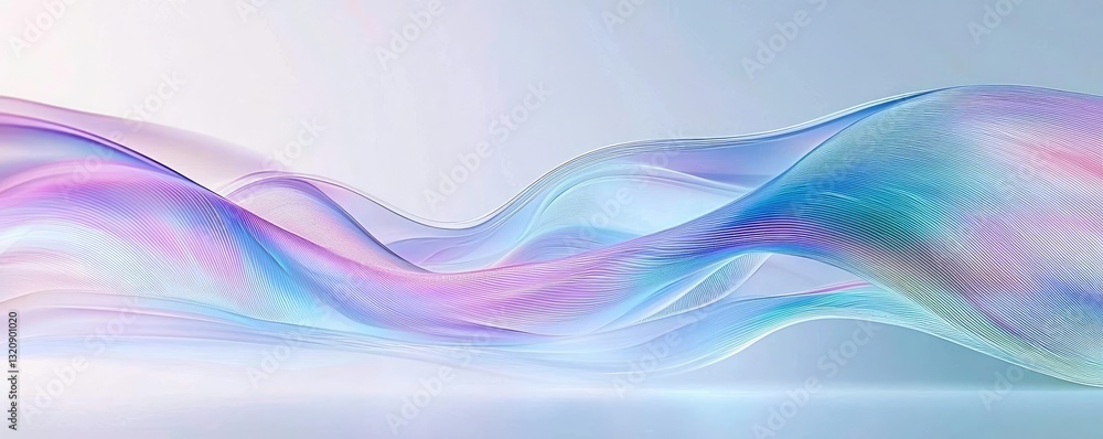 Poster Minimalist graphic design abstract background concept. Abstract water wave design with soft pastel colors, creating a serene visual experience.
