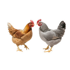 Fototapeta premium Chickens Isolated background