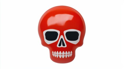 Fototapeta premium Red Cartoon Skull Graphic Design on White Background
