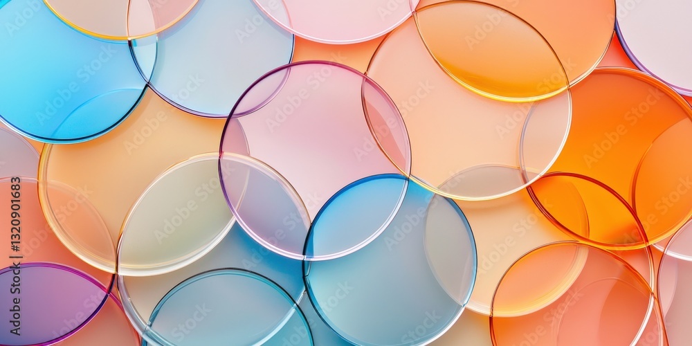 Aufkleber material science coatings concept. colorful overlapping circles create a vibrant abstract background