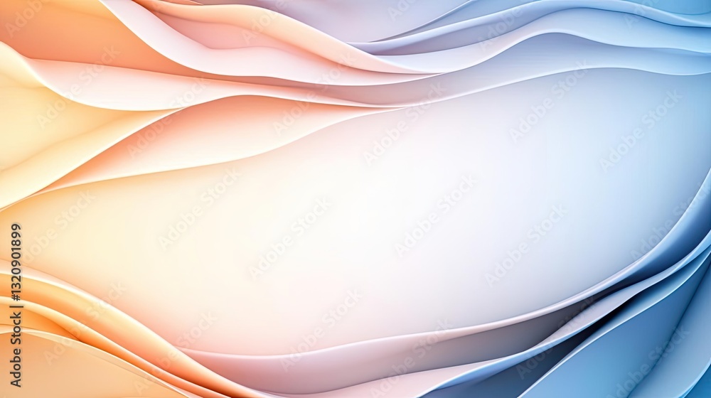 Aufkleber Minimalist graphic design abstract background concept. Abstract wavy background with gradient colors of orange and blue for creative design.