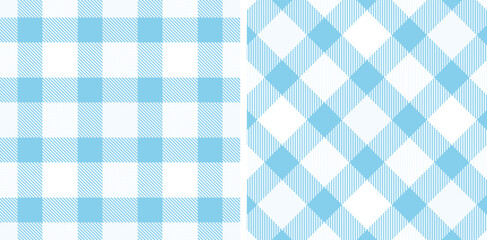 Pale Light Blue Seamless Tartan with Deep Pale Grey accents Fabric Design