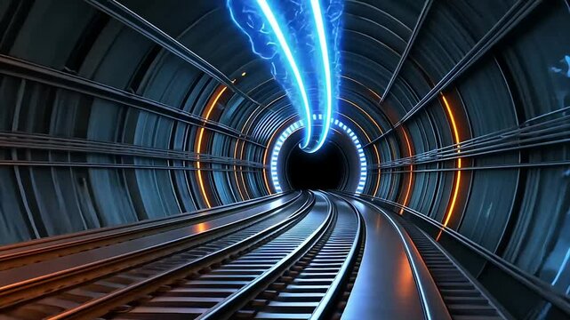 Futuristic Hyperloop Tunnel: A Journey into Tomorrow's Transportation