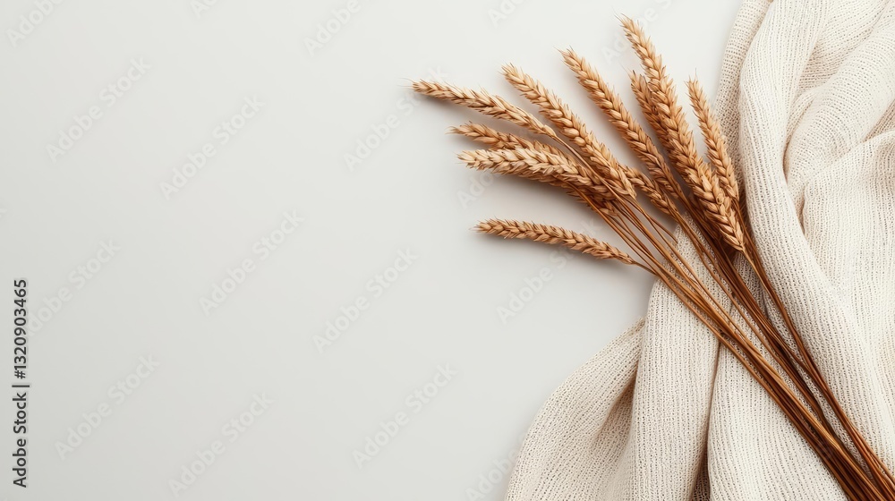 Poster abstract landscape background idea. elegant dried wheat arrangement on soft background, perfect for 