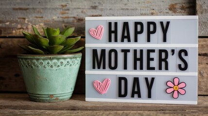 Happy Mother's Day! A heartwarming message with a succulent plant