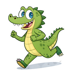 Fototapeta premium Cartoon crocodile with a smile PNG file download