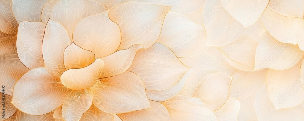 Poster floral illustration abstract background concept. soft peach flowers creating a serene and calming at