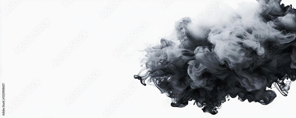 Aufkleber ink illustration abstract background concept. abstract black smoke cloud on a white background creat