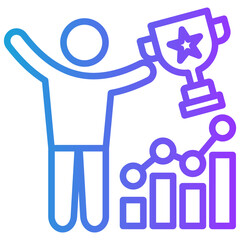 Achieve line gradient icon