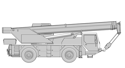 crane on wheels 3d illustration