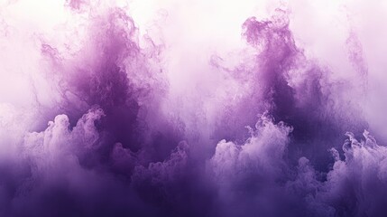 Fototapeta premium Purple smoke clouds, abstract art, white background, design element