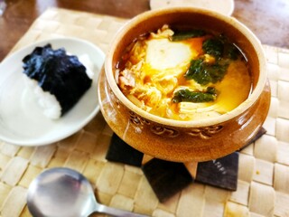 駅弁の土鍋で作った韓国料理の豆腐チゲ