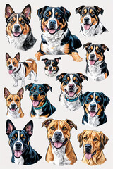 Obraz premium group of dogs
