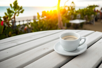 テラスとコーヒー