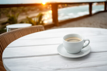 テラスとコーヒー