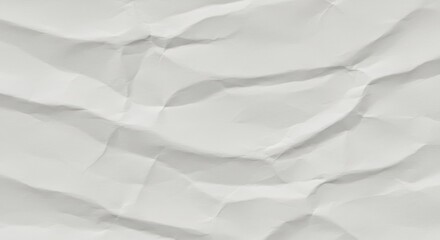 Fototapeta premium Blank white crumpled and creased paper poster texture background