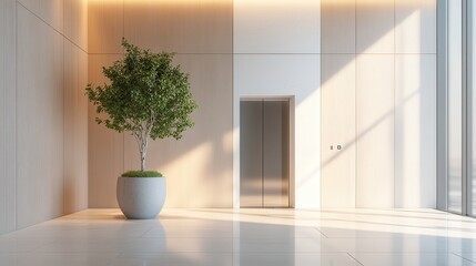 Modern Elevator doors of office or hotel hallway, Lobby interior, corridor in house with lift,Black elegant lift for passenger or cargo elevators,copy space.