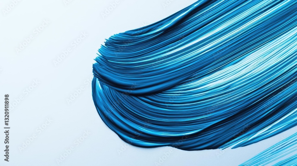 Poster Ink illustration abstract background concept. Abstract blue wave texture with smooth gradient and flowing lines on a light background.