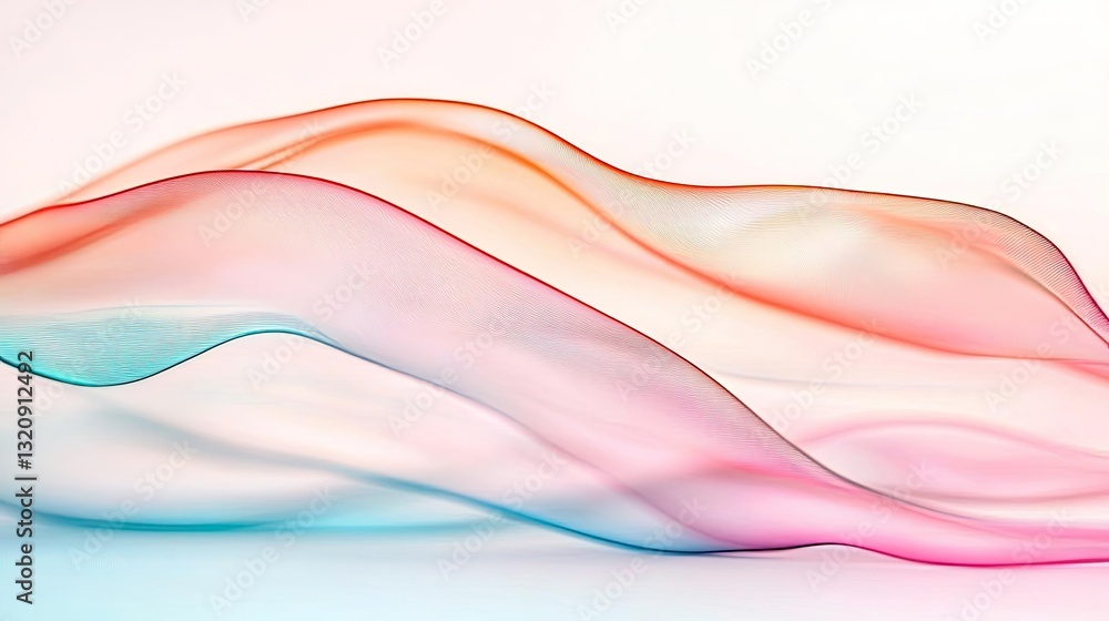 Poster Minimalist graphic design abstract background concept. Colorful abstract waves create a smooth, flowing visual for artistic inspiration.