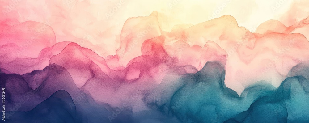 Aufkleber Digital watercolor painting abstract background idea. A vibrant abstract background featuring soft colors blending harmoniously.