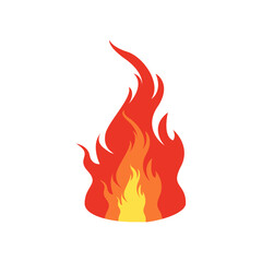 Fire flame symbol. Bonfire vector illustration. Red orange fire icon