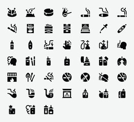 Smoking Cigarettes Solid Icons