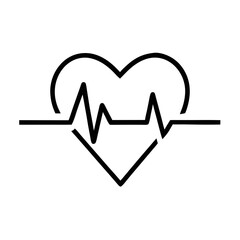 Simple heart beat line art graphic.