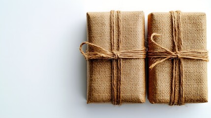 Three beautifully wrapped presents in different colors and textures displayed together for a joyous celebration atmosphere