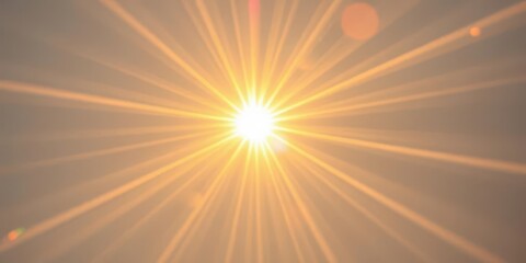 Obraz premium Golden sunburst radiating through ethereal light leaks, overlay, shine